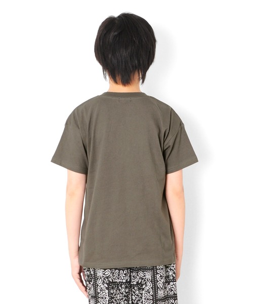 GLAZOS(グラソス)の「天竺・ドロップショルダーBOXフォトプリント半袖Tシャツ(Tシャツ/カットソー・キッズ・ライトブルー/ライトカーキ/チャコールグレー・140cm/170cm/160cm/130cm/150cm)」の9枚目の写真