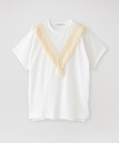 セール トップス フリンジtシャツ Tシャツ カットソー Tシャツ カットソー Loveless ラブレス のtシャツ カットソー フリンジtシャツ 62p をセール価格で購入できます Loveless Loveless ラブレス のファッション スーパーsale