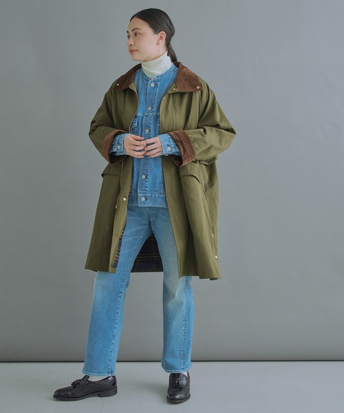 kha:ki（カーキ）の「「KHA:KI / カーキ」STAND COLLAR COAT（ダウンジャケット/コート・レディース・カーキ/ブルーグレー・1/2）」の3枚目の写真