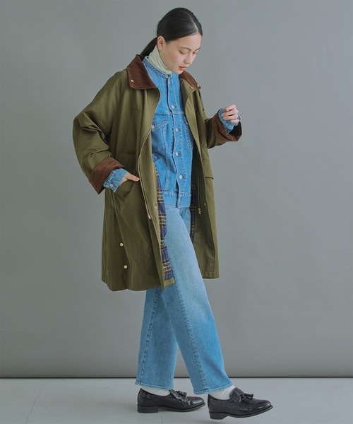 kha:ki（カーキ）の「「KHA:KI / カーキ」STAND COLLAR COAT（ダウンジャケット/コート・レディース・カーキ/ブルーグレー・1/2）」の6枚目の写真