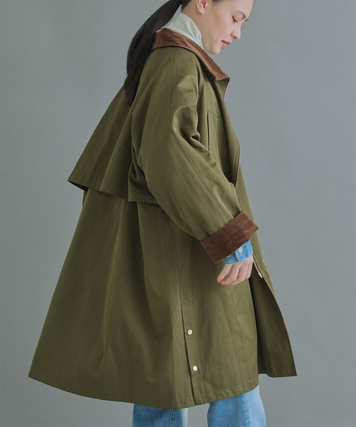 kha:ki（カーキ）の「「KHA:KI / カーキ」STAND COLLAR COAT（ダウンジャケット/コート・レディース・カーキ/ブルーグレー・1/2）」の8枚目の写真