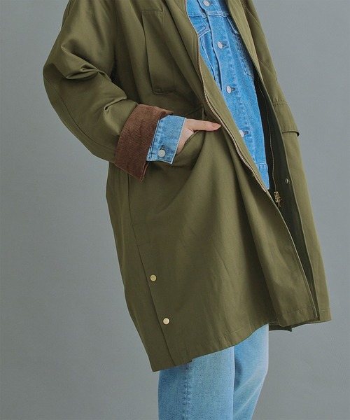 kha:ki（カーキ）の「「KHA:KI / カーキ」STAND COLLAR COAT（ダウンジャケット/コート・レディース・カーキ/ブルーグレー・1/2）」の9枚目の写真