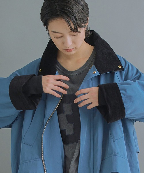 kha:ki（カーキ）の「「KHA:KI / カーキ」STAND COLLAR COAT（ダウンジャケット/コート・レディース・カーキ/ブルーグレー・1/2）」の14枚目の写真