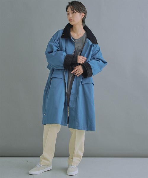 kha:ki（カーキ）の「「KHA:KI / カーキ」STAND COLLAR COAT（ダウンジャケット/コート・レディース・カーキ/ブルーグレー・1/2）」の15枚目の写真