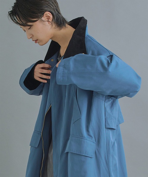 kha:ki（カーキ）の「「KHA:KI / カーキ」STAND COLLAR COAT（ダウンジャケット/コート・レディース・カーキ/ブルーグレー・1/2）」の17枚目の写真