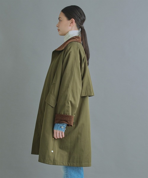 kha:ki（カーキ）の「「KHA:KI / カーキ」STAND COLLAR COAT（ダウンジャケット/コート・レディース・カーキ/ブルーグレー・1/2）」の22枚目の写真