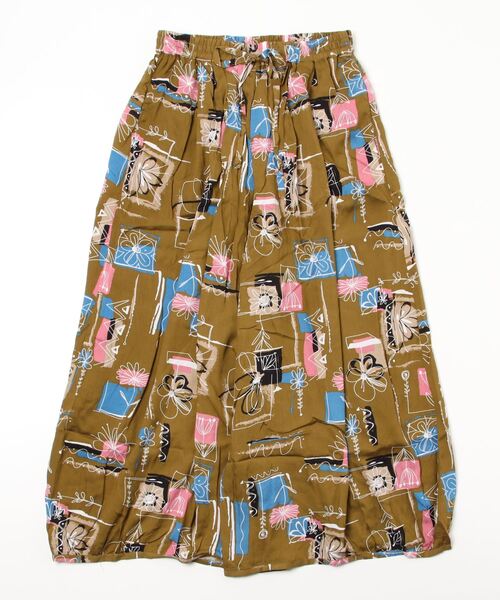 sandy（サンディー）の「【sandy】プリントギャザーワイドパンツ（その他パンツ・レディース・オフホワイト/カーキ/グリーン/ネイビー・FREE）」の2枚目の写真