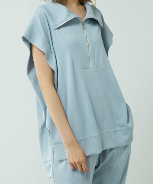 Lui's（ルイス）の「エステルフライスBigカラープルオーバー（Tシャツ/カットソー・レディース・ブラック/サックスブルー・FREE）」の7枚目の写真