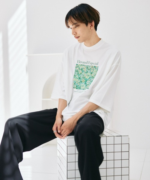 EDEL（エーデル）の「EDEL - アートプリントルーズフィットT（Tシャツ/カットソー・メンズ・ホワイト/ブラック・MEDIUM/LARGE）」の4枚目の写真