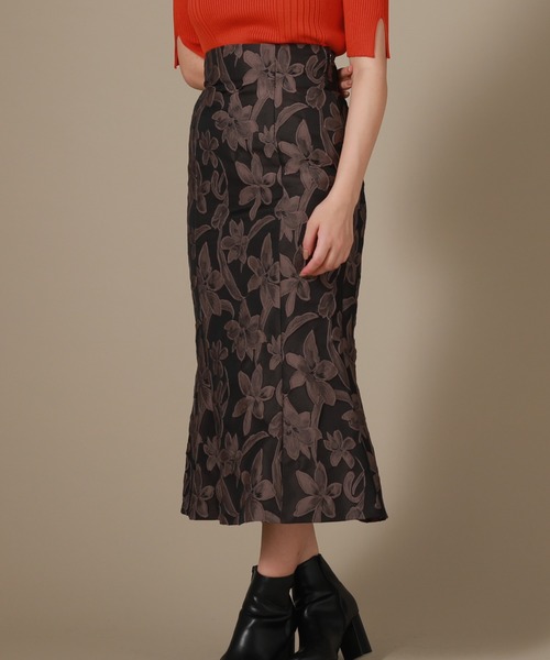 Cheek（チーク）の「花柄ジャガードマーメイドスカート（スカート・レディース・ブラック/グレー・SMALL/MEDIUM）」の14枚目の写真