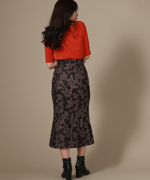 Cheek（チーク）の「花柄ジャガードマーメイドスカート（スカート・レディース・ブラック/グレー・SMALL/MEDIUM）」の11枚目の写真