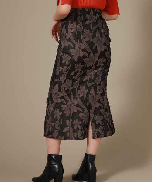 Cheek（チーク）の「花柄ジャガードマーメイドスカート（スカート・レディース・ブラック/グレー・SMALL/MEDIUM）」の15枚目の写真