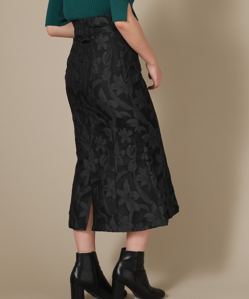 Cheek（チーク）の「花柄ジャガードマーメイドスカート（スカート・レディース・ブラック/グレー・SMALL/MEDIUM）」の8枚目の写真
