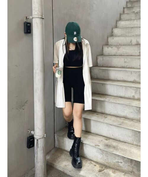 EVRIS（エヴリス）の「ティアードハーフスリーブミニワンピース（ワンピース・レディース・ホワイト/オレンジ/ブルー・FREE）」の18枚目の写真