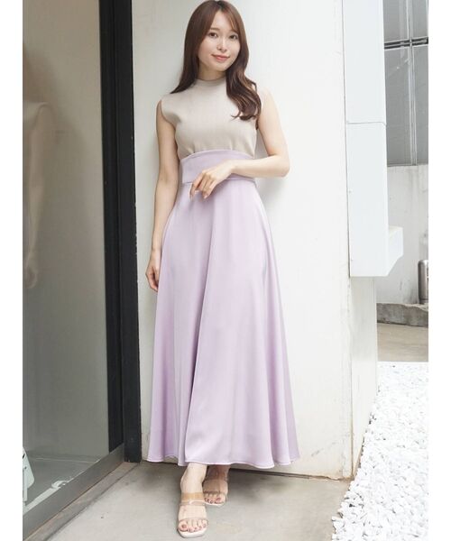 MERCURYDUO（マーキュリーデュオ）の「【To/】ニットドッキングボリュームフレアワンピース（ワンピース・レディース・ミント/ブルー/ラベンダー・FREE）」の6枚目の写真