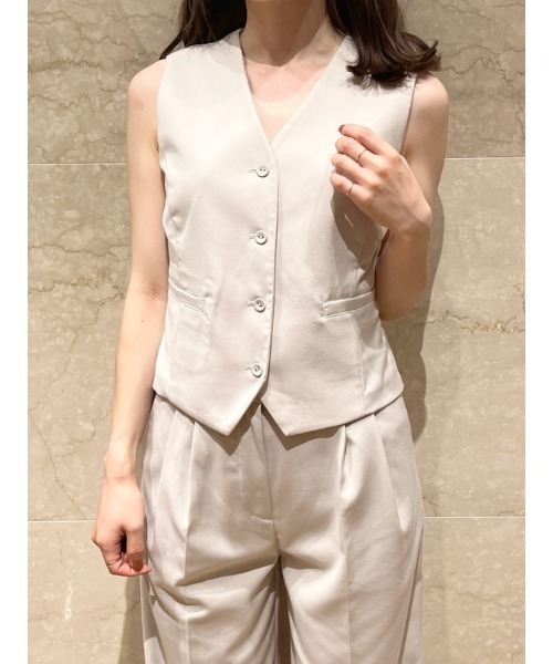 SNIDEL（スナイデル）の「ジレベストSETUP（ワンピース・レディース・ネイビー/オフホワイト/モカ・1/0）」の22枚目の写真