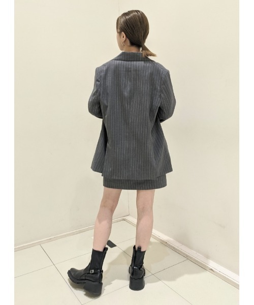 LILY BROWN アタッチドレースカラーダブルJK チェック LILY BROWN（リリーブラウン）の「アタッチドレースカラーダブルJK