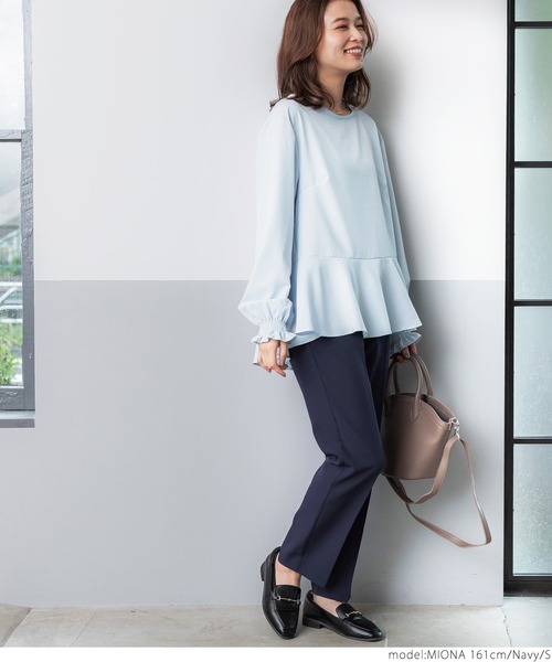 coca(coca)(コカ)の「こだわりスティックパンツ(スラックス・レディース・パープル/ネイビー/イエロー・S/M/L)」の14枚目の写真