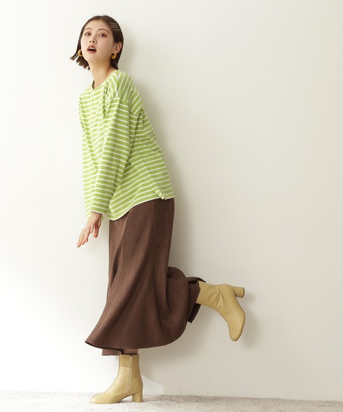 N.（N. Natural Beauty Basic）（エヌエヌナチュラルビューティーベーシック）の「◆バスクボーダーロンＴ（Tシャツ/カットソー・レディース・ブラック×ホワイト/パープル/ライトグリーン・MEDIUM）」の13枚目の写真