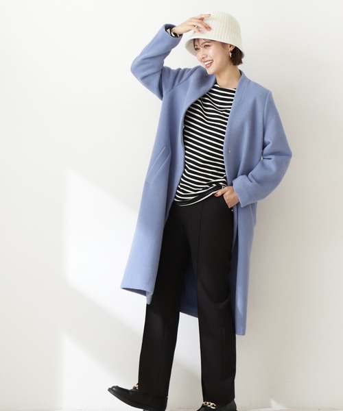 N.（N. Natural Beauty Basic）（エヌエヌナチュラルビューティーベーシック）の「◆バスクボーダーロンＴ（Tシャツ/カットソー・レディース・ブラック×ホワイト/パープル/ライトグリーン・MEDIUM）」の20枚目の写真