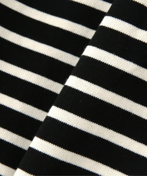 N.（N. Natural Beauty Basic）（エヌエヌナチュラルビューティーベーシック）の「◆バスクボーダーロンＴ（Tシャツ/カットソー・レディース・ブラック×ホワイト/パープル/ライトグリーン・MEDIUM）」の15枚目の写真