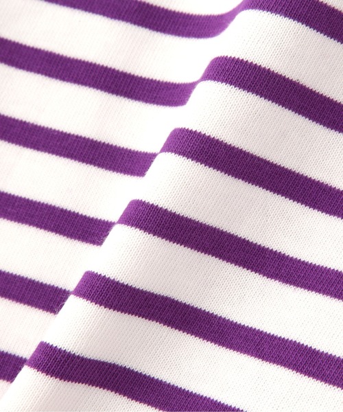 N.（N. Natural Beauty Basic）（エヌエヌナチュラルビューティーベーシック）の「◆バスクボーダーロンＴ（Tシャツ/カットソー・レディース・ブラック×ホワイト/パープル/ライトグリーン・MEDIUM）」の19枚目の写真