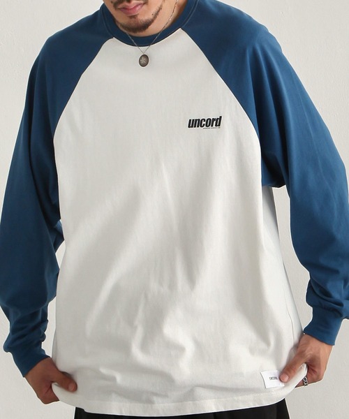 UNCORD(アンコード)の「【UNCORD】LOOSE RAGLAN T-SHIRT/プリントラグランロングスリーブTシャツ(Tシャツ/カットソー・レディース・ホワイト×グリーン/ホワイト×ブルー/ホワイト×ブラック/オートミール/ホワイト系/ホワイト系1/ホワイト系2/アイボリー系・MEDIUM/LARGE/X-LARGE)」の3枚目の写真