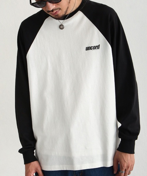 UNCORD(アンコード)の「【UNCORD】LOOSE RAGLAN T-SHIRT/プリントラグランロングスリーブTシャツ(Tシャツ/カットソー・レディース・ホワイト×グリーン/ホワイト×ブルー/ホワイト×ブラック/オートミール/ホワイト系/ホワイト系1/ホワイト系2/アイボリー系・MEDIUM/LARGE/X-LARGE)」の4枚目の写真