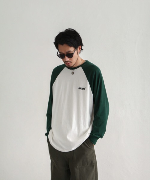 UNCORD(アンコード)の「【UNCORD】LOOSE RAGLAN T-SHIRT/プリントラグランロングスリーブTシャツ(Tシャツ/カットソー・レディース・ホワイト×グリーン/ホワイト×ブルー/ホワイト×ブラック/オートミール/ホワイト系/ホワイト系1/ホワイト系2/アイボリー系・MEDIUM/LARGE/X-LARGE)」の9枚目の写真
