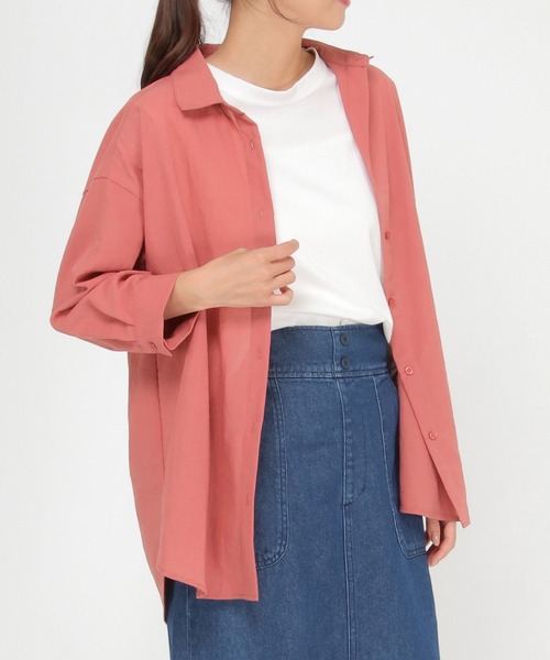 ikka(イッカ)の「シアーシャツタンクアンサンブル(シャツ/ブラウス・レディース・ブラック/ピンク/モカ・S/M/L)」の1枚目の写真
