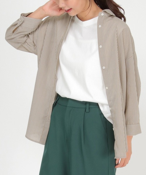 ikka(イッカ)の「シアーシャツタンクアンサンブル(シャツ/ブラウス・レディース・ブラック/ピンク/モカ・S/M/L)」の3枚目の写真