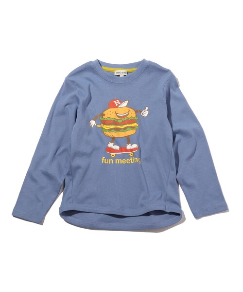 SHOO・LA・RUE（シューラルー）の「◆【100-140cm】アソート4柄ロンT（Tシャツ/カットソー・キッズ・ブラック/ブルー/ダークオレンジ/黄緑系・11/10/12/13/14）」の3枚目の写真