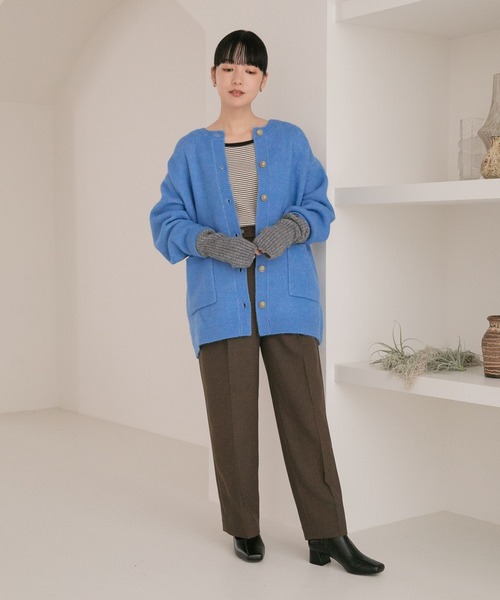 LOWRYS FARM（ローリーズファーム）の「アームウォーマー　122777（アームカバー・レディース・ブラウン/グレー/オレンジ/アイボリー/ホワイト×ブラック/グリーン/ブルー・FREE）」の9枚目の写真