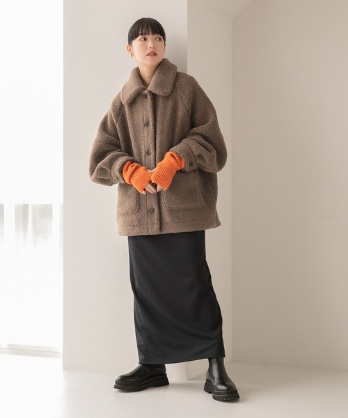 LOWRYS FARM（ローリーズファーム）の「アームウォーマー　122777（アームカバー・レディース・ブラウン/グレー/オレンジ/アイボリー/ホワイト×ブラック/グリーン/ブルー・FREE）」の11枚目の写真