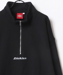 Dickies/ディッキーズ 別注 オーバーサイズ 裏毛 ミニロゴ カレッジ ワンポイント刺繍 ハーフジップ スウェット トレーナー/長袖 トップス プルオーバー/レディース メンズ