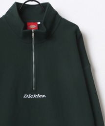 Dickies/ディッキーズ 別注 オーバーサイズ 裏毛 ミニロゴ カレッジ ワンポイント刺繍 ハーフジップ スウェット トレーナー/長袖 トップス プルオーバー/レディース メンズ