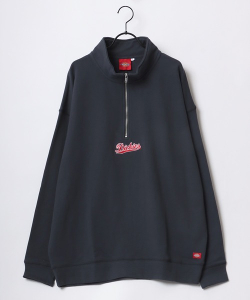 Dickies（ディッキーズ）の「Dickies/ディッキーズ 別注 オーバーサイズ 裏毛 ミニロゴ カレッジ ワンポイント刺繍 ハーフジップ スウェット トレーナー/長袖 トップス プルオーバー/レディース メンズ（スウェット・メンズ・ホワイト/アッシュグレー/ブラック/ダークグリーン/ネイビー/オートミール/グリーン系その他/スミクロ/ブラック系その他/グレー系その他・M/L/XL）」の21枚目の写真