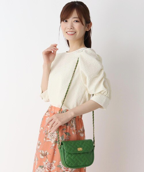 ITS'DEMO（イッツデモ）の「【WEB限定/トレンドデザイン】キルトチェーンミニショルダー（ショルダーバッグ・レディース・キャメル/イエロー/アイボリー/ブラック/グリーン・00）」の20枚目の写真