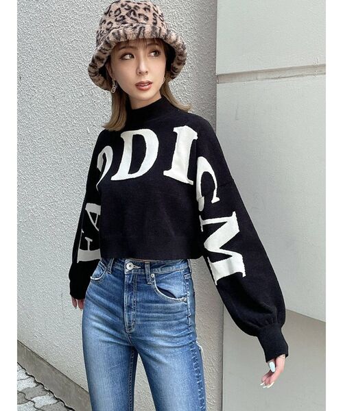 GYDA（ジェイダ）の「FADDISMボトルネック ショートニットトップス（ニット/セーター・レディース・オフホワイト/ブラック/ベージュ・FREE）」の12枚目の写真
