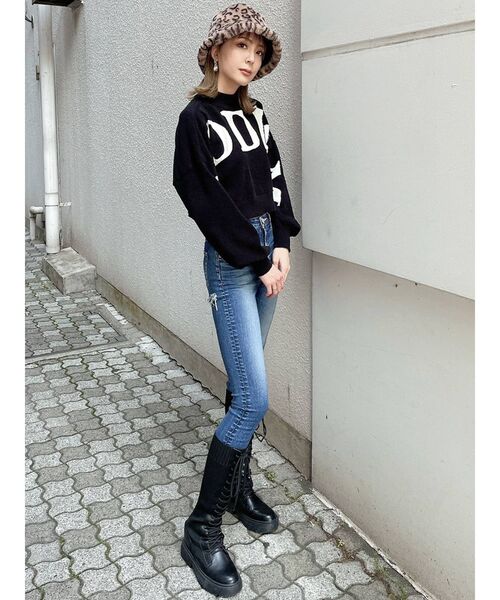 GYDA（ジェイダ）の「FADDISMボトルネック ショートニットトップス（ニット/セーター・レディース・オフホワイト/ブラック/ベージュ・FREE）」の16枚目の写真