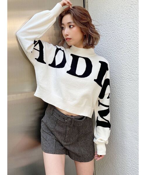 GYDA（ジェイダ）の「FADDISMボトルネック ショートニットトップス（ニット/セーター・レディース・オフホワイト/ブラック/ベージュ・FREE）」の11枚目の写真
