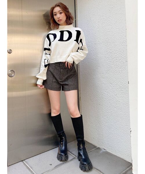 GYDA（ジェイダ）の「FADDISMボトルネック ショートニットトップス（ニット/セーター・レディース・オフホワイト/ブラック/ベージュ・FREE）」の13枚目の写真