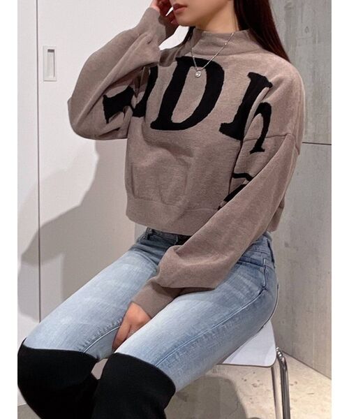 GYDA（ジェイダ）の「FADDISMボトルネック ショートニットトップス（ニット/セーター・レディース・オフホワイト/ブラック/ベージュ・FREE）」の22枚目の写真
