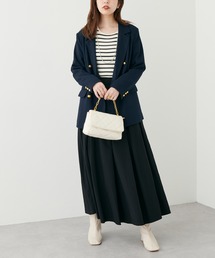 natural couture | 2022AWアイテム/異素材切替えキレイめドッキングワンピ―ス(ワンピース)