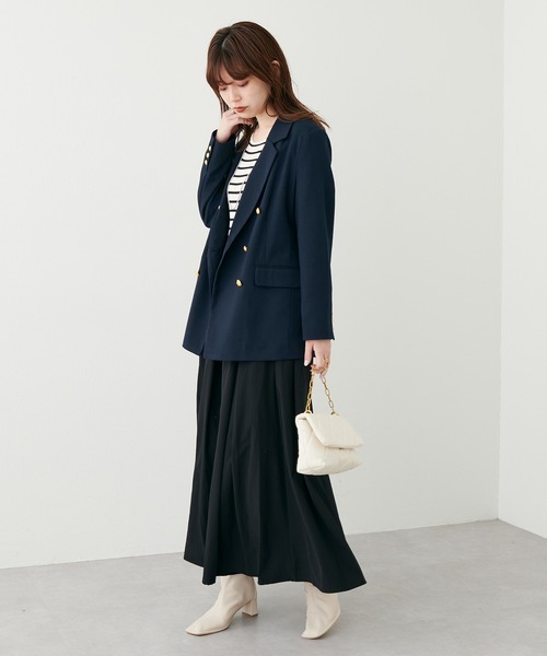 natural couture（ナチュラルクチュール）の「2022AWアイテム/異素材切替えキレイめドッキングワンピ―ス（ワンピース・レディース・ベージュ/その他1/ブラック/グレイッシュベージュ・MEDIUM/LARGE）」の22枚目の写真