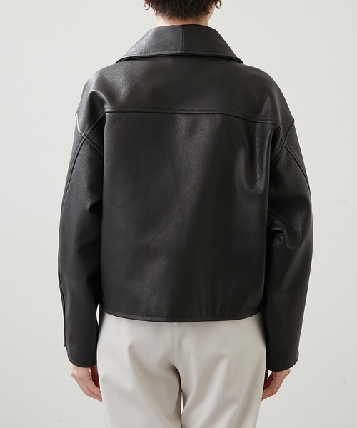 Whim Gazette(ウィム ガゼット)エコレザーブルゾン¥53,900 Whim Gazette（ウィムガゼット）の「レザーライダースブルゾン