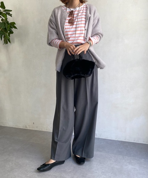 LEMINOR(ルミノール)の「【Le minor/ルミノア】MARINIERE FEMME(Tシャツ/カットソー・レディース・サーモンピンク/ブラック・1)」の4枚目の写真