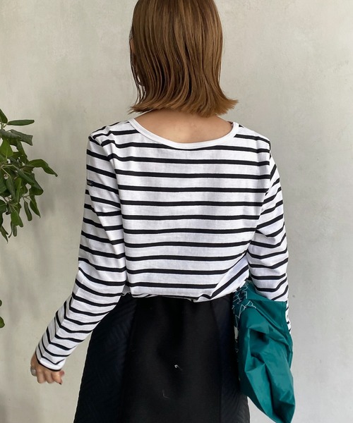LEMINOR(ルミノール)の「【Le minor/ルミノア】MARINIERE FEMME(Tシャツ/カットソー・レディース・サーモンピンク/ブラック・1)」の21枚目の写真