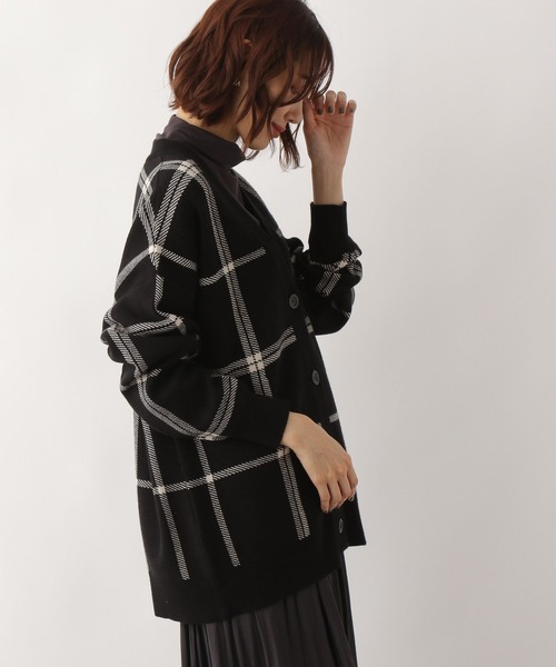 GLOBAL WORK（グローバルワーク）の「メルティアソート柄カーデ/269095（カーディガン/ボレロ・レディース・アイボリー/ブラック/ブラック系その他/ブラウン/ベージュ・MEDIUM/LARGE）」の3枚目の写真