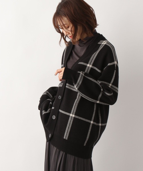 GLOBAL WORK（グローバルワーク）の「メルティアソート柄カーデ/269095（カーディガン/ボレロ・レディース・アイボリー/ブラック/ブラック系その他/ブラウン/ベージュ・MEDIUM/LARGE）」の14枚目の写真